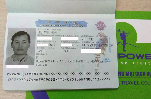 Chúc mừng visa Đài Loan